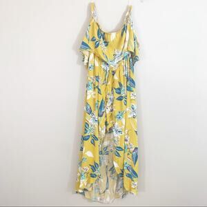 Iris Basic Mustard Floral Romper Dress